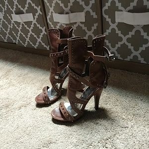 Brown high heels